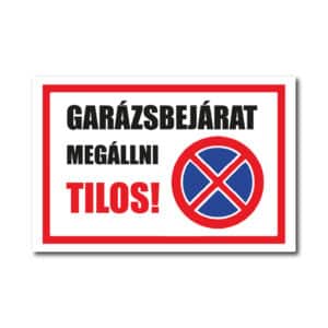 megallni tilos tabla 100
