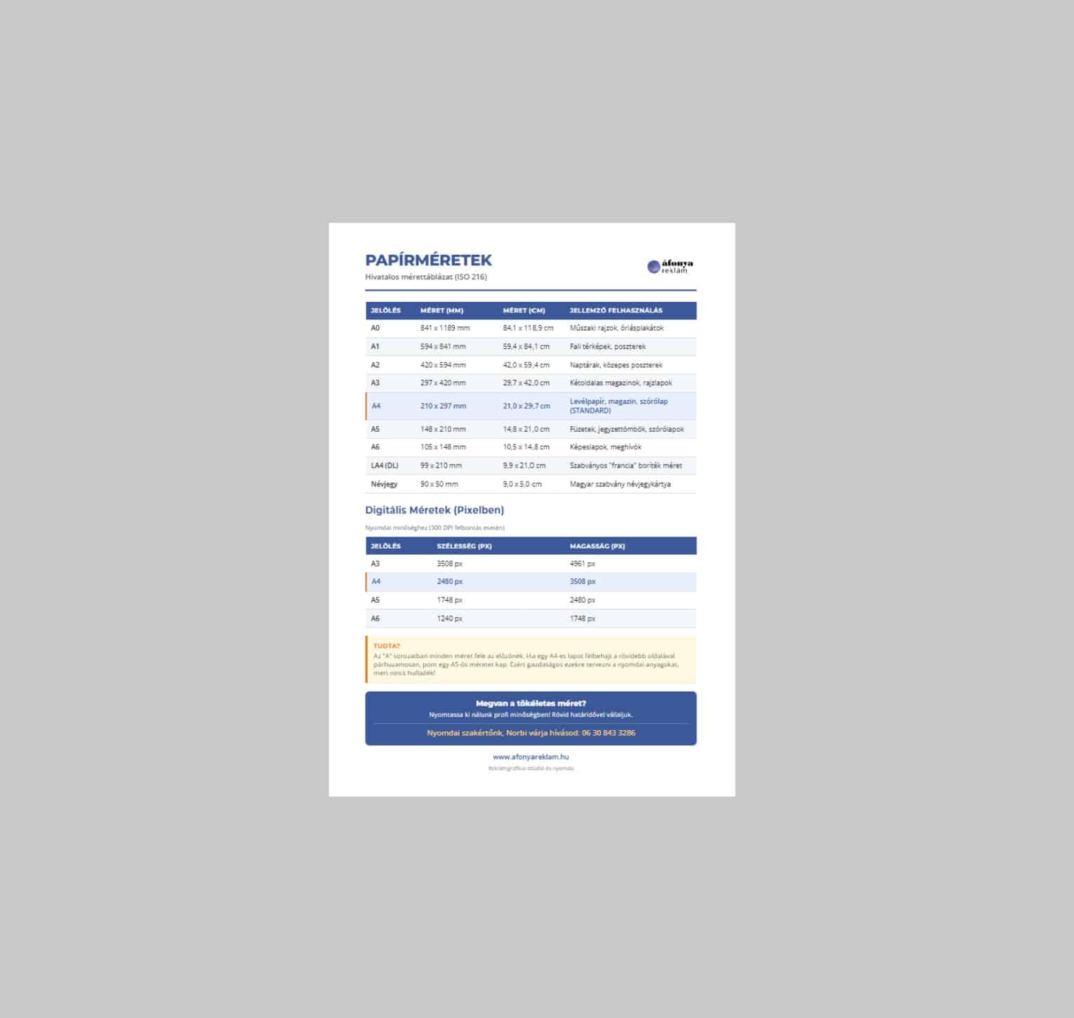 nyomdai papirmeretek letoltheto pdf kep