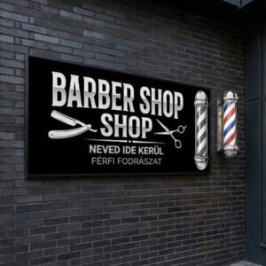 barber shop reklamtabla sajat nevvel foto