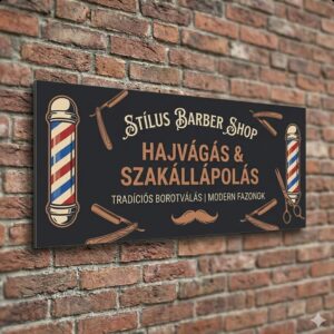 barber shop reklamtabla szimmetrikus rose gold
